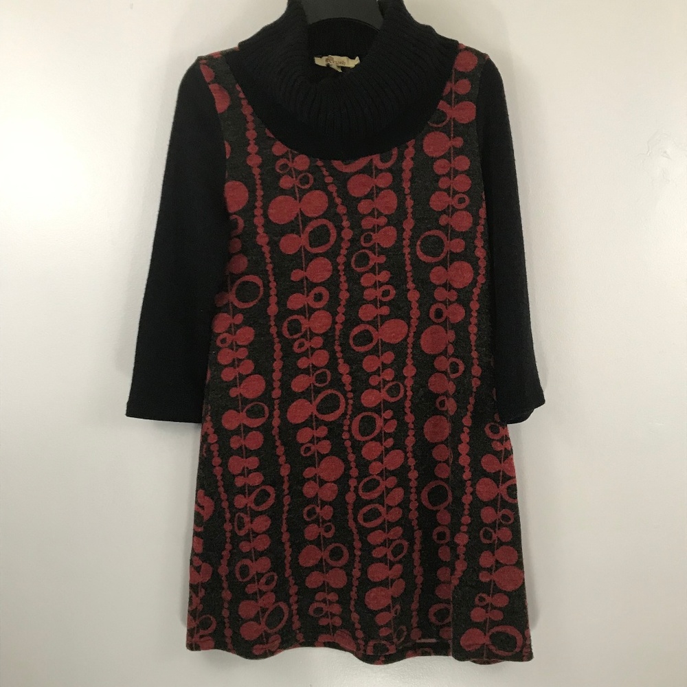 Aryeh Black and Red Turtleneck Tunic L
